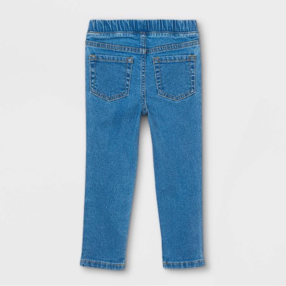 Toddler Girls' Mid-Rise Pull-On Skinny Denim Jegging Jeans- Light & Medium Wash